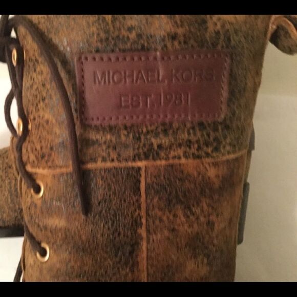 Michael Kors Speckled Leather Suede Lace up Wedge - Picture 10 of 13